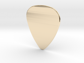 Basic 1mm Guitar Plectrum in 14k Gold Plated Brass