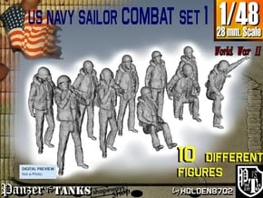 1-48 US Navy Sailors Combat SET 1 in Tan Fine Detail Plastic