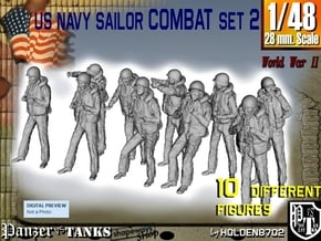 1-48 US Navy Sailors Combat SET 2 in Tan Fine Detail Plastic