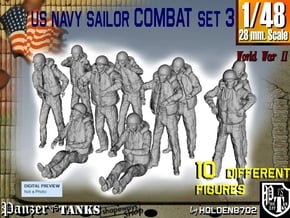 1-48 US Navy Sailors Combat SET 3 in Tan Fine Detail Plastic