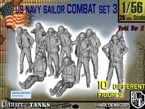 1-56 US Navy Sailors Combat SET 3 in Tan Fine Detail Plastic