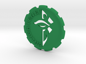 Ingress Enlightened Challenge Coin in Green Processed Versatile Plastic