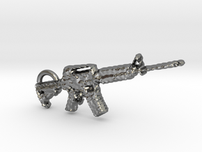 cool m4 carbine gun keyring in Polished Silver