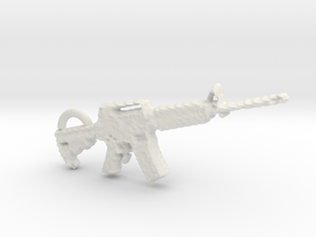 cool m4 carbine gun keyring in White Natural Versatile Plastic
