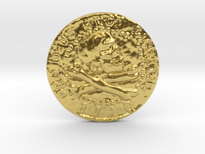 Pirate Coin Uncharted 4 in Polished Brass: Medium