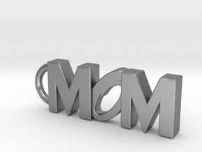 Mom Keychain Tag in Natural Silver