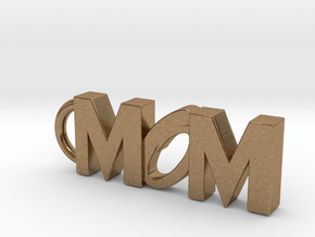 Mom Keychain Tag in Natural Brass