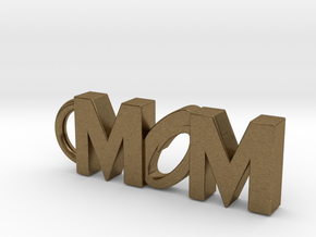 Mom Keychain Tag in Natural Bronze