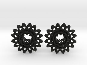 Plugs The Chrysanthemum / gauge / size 0g (8mm) in Black Natural Versatile Plastic