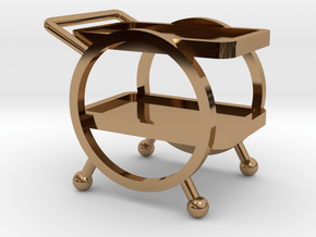 1:48 Deco Bar Cart in Polished Brass