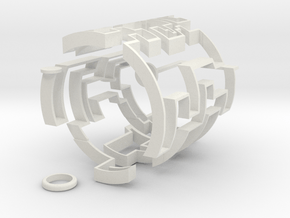 Cylindric Maze  in White Natural Versatile Plastic