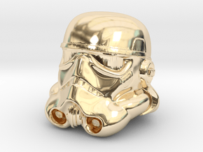 Storm Trooper Helmet  in 14k Gold Plated Brass