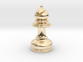 MILOSAURUS Chess MINI Staunton Bishop in 14k Gold Plated Brass