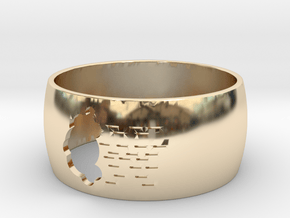 Rainy Cloud Ring - Perfo series in 14K Yellow Gold