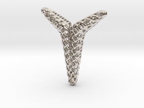 YOUNIVERSAL Structured, Pendant in Rhodium Plated Brass