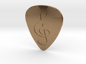 Treble Clef Plectrum - 1mm in Natural Brass