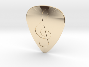 Treble Clef Plectrum - 1mm in 14k Gold Plated Brass