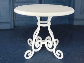 1:24 Rod Iron Table in White Natural Versatile Plastic