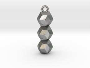 geometric pendant in Natural Silver