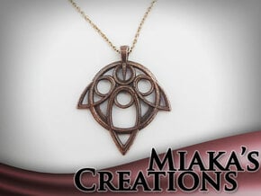 Yuna Summoner Pendant  in Polished Bronzed Silver Steel
