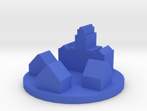 Game Piece, Colonial Town Token in Blue Processed Versatile Plastic