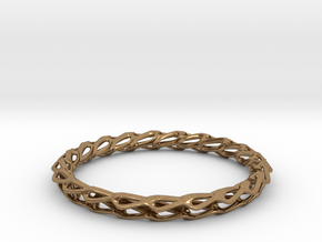 H Bracelet Smooth, Medium Size, d=65mm in Natural Brass: Medium
