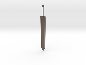 Heavy Sword in Polished Bronzed Silver Steel