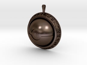 Pokeball Pendant in Polished Bronze Steel