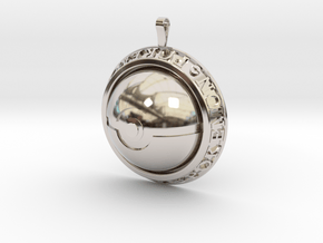Pokeball Pendant in Rhodium Plated Brass