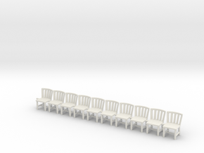 Simple Chairs X10 OO Scale in White Natural Versatile Plastic
