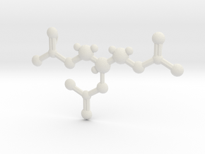 Nitroglycerin Molecule Pendant in White Natural Versatile Plastic