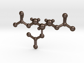 Nitroglycerin Molecule Pendant in Polished Bronze Steel