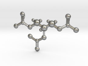 Nitroglycerin Molecule Pendant in Natural Silver