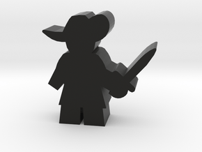 Game Piece, Musketeer, sword standing in Black Natural Versatile Plastic