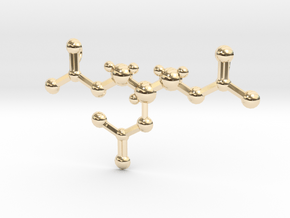 Nitroglycerin Molecule Pendant in 14k Gold Plated Brass