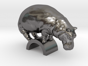 Hippo in Polished Nickel Steel