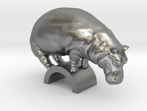 Hippo in Natural Silver