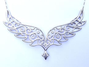 Angel Wings Pendant - precious metals in Natural Silver