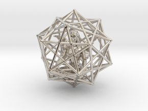 Solar Angel Starship: Sacred Geometry Dodecahedral in Rhodium Plated Brass