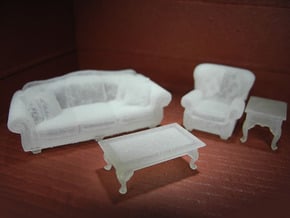 1:48 Living Room Set in Smooth Fine Detail Plastic