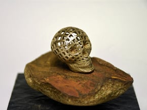 The Bone Series* - Skull 4.6#406xcv in Polished Bronzed Silver Steel