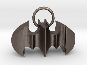 Batman keychain (or necklace ) in Polished Bronzed Silver Steel
