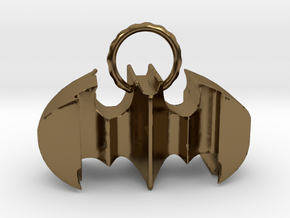 Batman keychain (or necklace ) in Polished Bronze