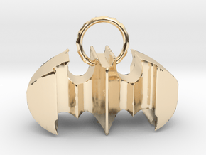 Batman keychain (or necklace ) in 14k Gold Plated Brass