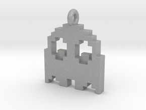 Pac-Man Pendant - Ghost (rounded corners) in Aluminum