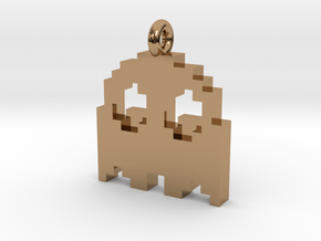 Pac-Man Pendant - Ghost in Polished Brass
