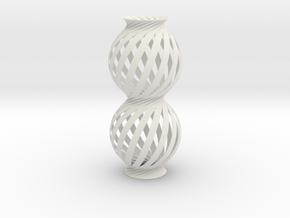 Lamp Ball Twist Spiral Column Small Scale in White Natural Versatile Plastic