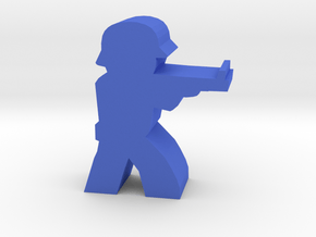 Game Piece, WW2 German Rifleman in Blue Processed Versatile Plastic