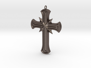 Gothic Cross in Polished Bronzed Silver Steel