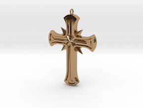 Gothic Cross in Polished Brass